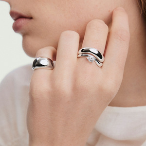 Women's Rose Gold Plated <b>Stainless</b> <b>Steel</b> Natural Zircon Round Heart Shape Claw Setting Engagement <b>Ring</b> Trendy Style - Product Image 5