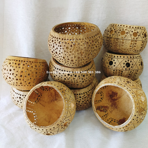 Eco2go Vietnam Handmade Natural Coconut Customized Candle Bowl <b>for</b> <b>Home</b> Decoration and Christmas Wholesale <b>for</b> Camping - Product Image 3