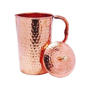 Vente directe d'usine Pichet en cuivre pur martelé Pichet à eau Style traditionnel Ayurvédique Avantages pour la santé But de boisson - Product Image 3