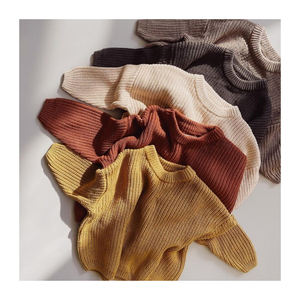 Chandails personnalisés en mélange de laine acrylique pour enfants Décolleté côtelé Couleur unie Épaisseur moyenne Hiver Prêt Stock exporté - Product Image 6