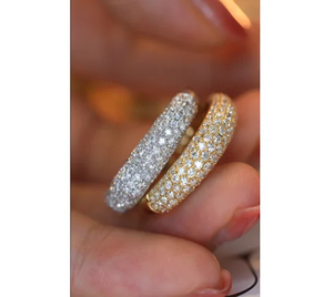 แหวนฮิปฮอปเงินแท้ 925 ดีไซน์ทันสมัยปรับแต่งได้ ประดับเพชรโมอิสซาไนต์สุดหรูสำหรับงานแต่งงาน - Product Image 3