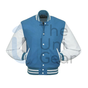 Veste universitaire sur mesure de qualité supérieure, nouvelle collection, col montant, pour homme et femme, 100% coton respirant, devant - Product Image 2
