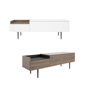 โต๊ะกาแฟไม้ทรงกลมสีธรรมชาติแบบทันสมัยขาตั้งโทรทัศน์แบบเรียบง่ายผลิตภัณฑ์ใหม่ - Product Image 3