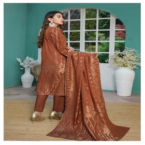 Trajes de mujer informales JACQUARD BROSHIA de 3 piezas hermosos y elegantes colección ANABIYA Bin Hameed vestido pakistaní tela India - Product Image 2