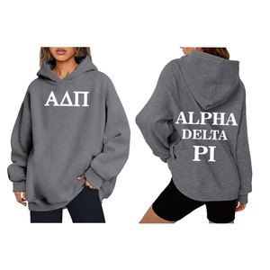 Top mode femmes collège Alpha Delta Pi esprit porter sweat lâche diamant lettre brodé sororité sweat à col rond - Product Image 3