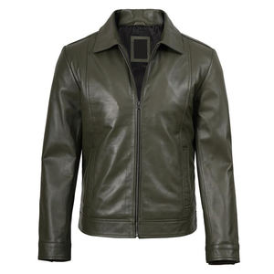 Chaqueta de Cuero de Piel de Oveja Genuina de Primera Calidad para Hombre, Prenda Exterior Elegante, Cómoda y Duradera, Chaquetas de Diseño Clásico y a la Moda - Product Image 3