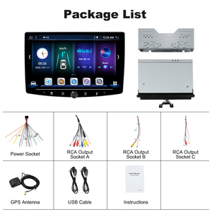 Phổ 1 DIN 10.1 inch 4 + 64GB Carplay <span class=keywords><strong>Android</strong></span> đa phương tiện Player Car DVD Player xoay 360 độ đài phát thanh xe - Product Image 5