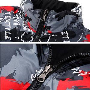 Veste d'hiver chaude et de couleur unie à col montant avec impression personnalisée du logo pour hommes, mode décontractée bombardier veste à bulles - Product Image 6