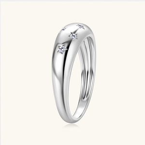 Gioielli Raffinati: Anelli in <span class=keywords><strong>Argento</strong></span> Sterling 925 Placcato Oro 18K con Diamanti Colore D VVS1 e Moissanite a Forma di Stella - Product Image 4