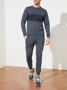 Combinaison de survêtement à col ras du cou et unie personnalisée, survêtement de haute qualité, streetwear, survêtement pour homme, vente en gros - Product Image 6