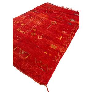 Alfombra de Lana con Patrón Geométrico Nuray, Rosa y Morado, Anudada a Mano, para Decoración de Sala de Estar, Paem-702 - Product Image 2