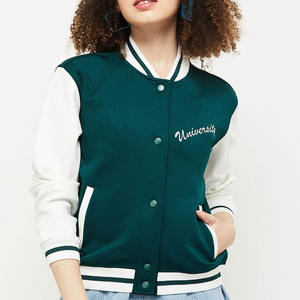 2025 nouveau cuir noir court Style de rue Logo recadrée Letterman vestes personnalisé Boxy femmes Varsity Bomber veste haute qualité - Product Image 1