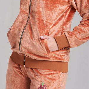 Survêtement en velours pour femmes en coton 2 pièces survêtements à manches longues en velours ensembles de jogging tenue de sport survêtement pour filles vente en gros - Product Image 4