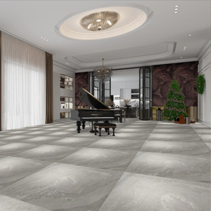 Carrelages de sol en porcelaine émaillée polie 600x600mm Provenza Grey Matt Finish Plancher en porcelaine de luxe pour la maison et le bureau - Product Image 4