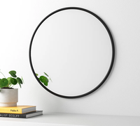 Miroir mural rond moderne en bois massif avec une épaisseur de 5 mm pour votre maison. Utilisation en chambre à coucher, salon et appartement