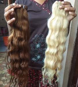 Extensions de cheveux humains indiens Remy à double trame, extrémités épaisses, clips invisibles en vrac pour femmes chez l'exportateur - Product Image 4