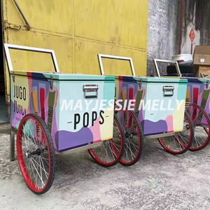 Chariot de vente ambulante à pousser à la main pour glaces et sucettes glacées - Product Image 2