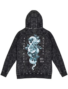 เสื้อฮู้ดดี้แบบวินเทจสีดำสำหรับผู้ชาย ผ้าคอตตอนฟลีซหนานุ่ม ซักแบบ Mineral Wash สไตล์สตรีทแวร์  ไม่มีลาย - Product Image 4
