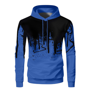 <b>T</b>-INTL Unisex Eco-Friendly Polyester/Cotton Hooded Tracksuit Set Digital Print Gradient Hoodie Gray Sweatpants Sportswear - Product Image 5