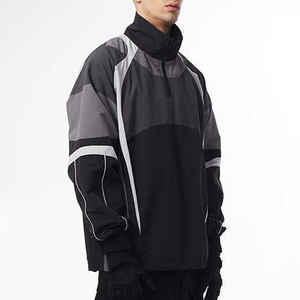 Slim Fit Soft Stretch 100% Polyester Color Block Windbreaker <b>Jacket</b> Jogging Sportswear Nylon Tracksuit for Men's KIT-N-FIT SPORT - Product Image 5