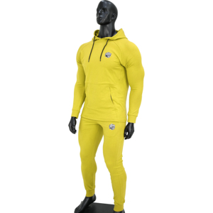 Chándal de poliéster de dos piezas con diseño de chaqueta con cremallera con capucha Patrón sólido y paneles de contraste - Product Image 2