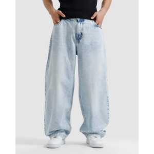 กางเกงยีนส์ทรงแบ็กกี้สไตล์วินเทจ ผ้าฝ้าย 100% ทรงหลวม ขากว้าง เอวสูง สไตล์สตรีทแวร์ ตกแต่งคริสตัลเพชร เหมาะสำหรับฤดูหนาว - Product Image 2