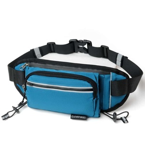Sac banane unisexe en nylon de 5 pouces avec fermeture éclair, imperméable, pour le sport, avec décorations de patchs, idéal pour les voyages en extérieur - Product Image 2