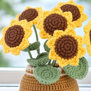 ดอกไม้ถักโครเชต์แฮนด์เมดสำหรับใส่กระถางดอกไม้ประดิษฐ์เป็นของขวัญให้เพื่อนสมบูรณ์แบบสำหรับตกแต่งบ้านผลิตในเวียดนาม - Product Image 5