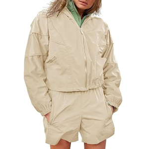 Conjunto Deportivo Informal de Poliéster para Mujer con Logotipo Personalizado, Chaqueta Cortavientos Ligera, Personalización Completa, Venta al por Mayor - Product Image 4