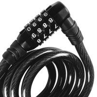 Candado de Combinación ABA Hecho en Taiwán, Candado de Cable de Aleación de Zinc de 4 Dígitos, 280g, 48 Pulgadas, Característica de Seguridad para Bicicletas/Motocicletas BMX