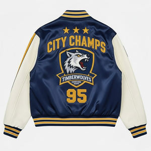 Chaqueta de Béisbol Varsity para Hombre, Bordado Chenille Ecológico, Logotipo Personalizado Frontal, Resistente al Viento, Transpirable, Estilo Urbano, Gran Venta - Product Image 2