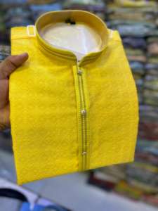 Kurta de estilo Sherwani de lujo para hombres, Kurta informal a Formal para hombres, fiesta y uso festivo, Kurta de algodón puro para hombres para Eid - Product Image 2