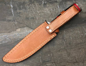 มีดโบวี่เหล็กดามัสกัสแบบพรีเมี่ยมทำด้วยมือสีดำมีแถบไม้เนื้อหนาสีแดงเข้มปลอกหนังสำหรับงานประดิษฐ์ทำด้วยตัวเอง - Product Image 6