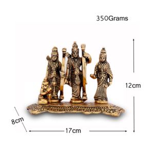 Statue de la famille Ram Ji en laiton fait à la main, métal plaqué or avec Lakshman Seeta Mata Hanuman pour la décoration de la maison et les cadeaux - Product Image 3