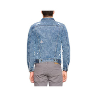 Veste en jean déchirée décontractée pour homme, col rabattu, technique délavée, idéale pour l'hiver, service OEM – Meilleures ventes