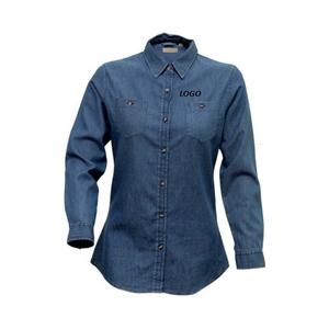 Loose Oversized <b>Jeans</b> Denim <b>Shirt</b> Womens Long Sleeve OEM Wholesale Cotton Casual Breathable Vintage Hot Sale Denim <b>Shirts</b> - Product Image 6