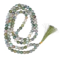 Jap Mala de méditation et de guérison hindoue, 108 perles en quartz cristal avec agate gravée Rudraksha, style amour, décoration d'intérieur
