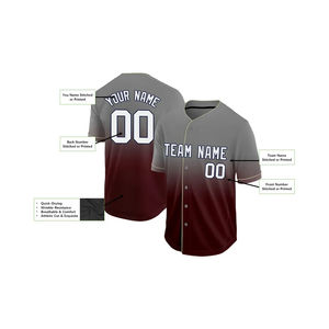 Meilleure qualité 100% Polyester élégant nouveau Design OEM 100% polyester maillot de Baseball pour hommes jeunesse unisexe sport Baseball chemise - Product Image 2