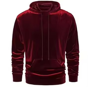Nuevo estilo barato personalizado Full Zip Us Thermal Wholesale Plain Velour Hoodie Hombre personalizado de alta calidad Velour Hoodies - Product Image 4