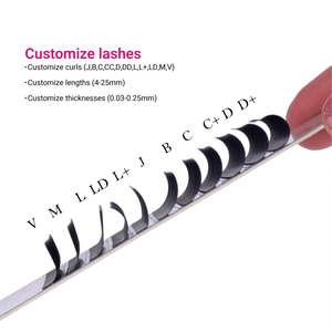 CharmLash Vegan Synthetic Hair Natural Long Faux <b>Mink</b> Easy Fan <b>Lash</b> Trays with Back Card Mixed Length OEM - Product Image 3