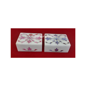 New Inlay Work With <b>Valentine</b> Day Special Gifting Purpose of Standard Size Natural Marble Mother of Pearl Inlay Jewelry <b>Boxes</b> - Product Image 1