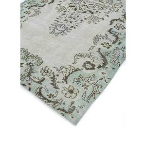 Tapis en laine noué à la main vert vintage, grand format, Pae-1488, motif médaillon abstrait rectangulaire pour la maison, le salon, le couloir - Tapis de chambre - Product Image 2