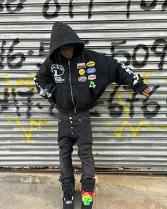 เสื้อมีฮู้ดสไตล์ฝรั่งเศสผ้าฟลีซเทอร์รี่ปักลายกราฟิกแนวสตรีทแวร์สไตล์ฝรั่งเศส - Product Image 2