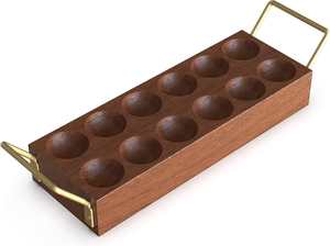 Plateau à œufs en bambou personnalisé à 12 trous, plateau à œufs en bois pour comptoir et porte-œufs - Product Image 4