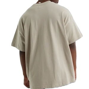 Color sólido de manga corta de cuello redondo Camiseta Venta al por mayor Stock Precio de fábrica Drop Shoulder 100% Cotton Jersey Boxy Fit Hombres Camisetas - Product Image 2