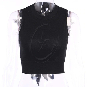 เสื้อกล้ามผ้าคริสครอสสำหรับผู้หญิงเสื้อครอปผ้าฝ้ายเนื้อนุ่มมีเชือกผูกออกแบบได้ตามต้องการสำหรับออกกำลังกายฤดูร้อนสไตล์สตรีทแวร์ - Product Image 1