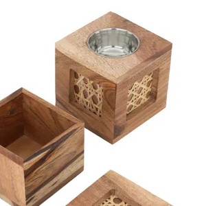 Ensemble de brûleur à bakhoor en bois et en rotin de qualité supérieure avec un pot en verre Porte-encens Cadeau de luxe pour le Ramadan Eid pour la maison du Moyen-Orient - Product Image 6
