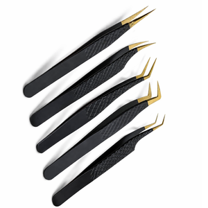 Juego de Pinzas de Precisión Premium de 5 Piezas, Kit de Pinzas de Acero Inoxidable con Punta Ultrafina Antideslizante, Herramienta de Reparación de Electrónica y Belleza - Product Image 1