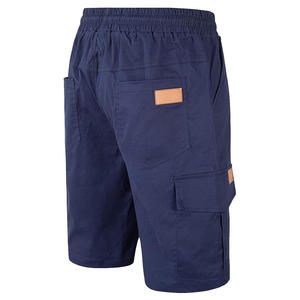 กางเกงวิ่งขาย่นสำหรับผู้ชายผ้าคอตตอนลายทแยง2025โลโก้ระบายอากาศได้ดีผ้าคอตตอนกลางปักสีทึบสำหรับกีฬากลางแจ้ง - Product Image 3