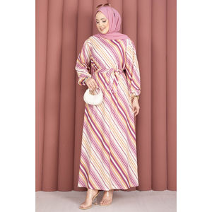 Vestido Casual con Estampado Floral Rosa, Cinturón, Ropa Sostenible de Alta Calidad para Graduación, Transpirable, con Volantes Naturales - Product Image 3